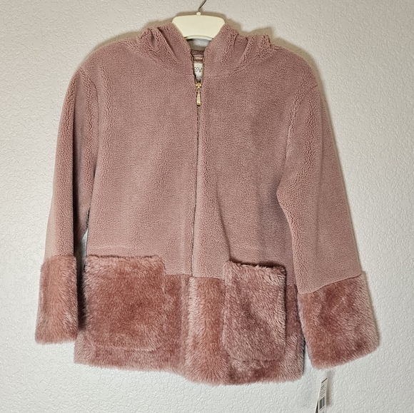 Koolaburra by UGG Women S Pink Rose Full Zip Hooded Faux Fur Fuzzy Jacke… - Picture 8 of 13